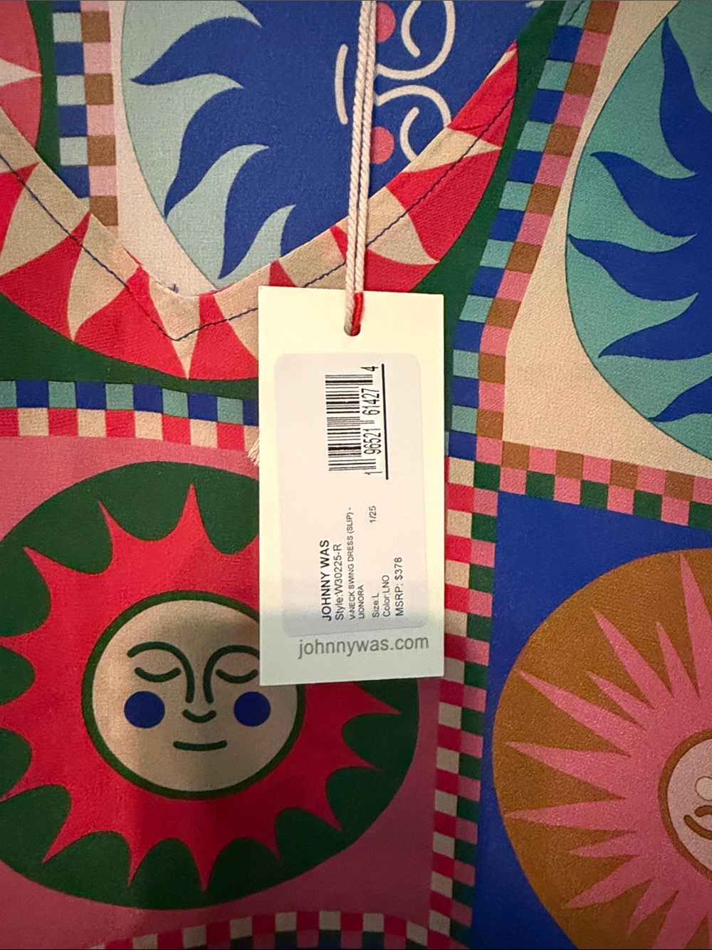 NWT Johnny Was Celestial Multicolor Long Sleeve Mini Dress - Bold Graphic Print - Picture 3 of 9